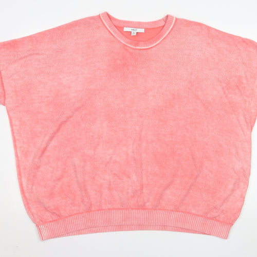 Next Women Pink XL Pullover Short Sleeve Sweater Knit Top