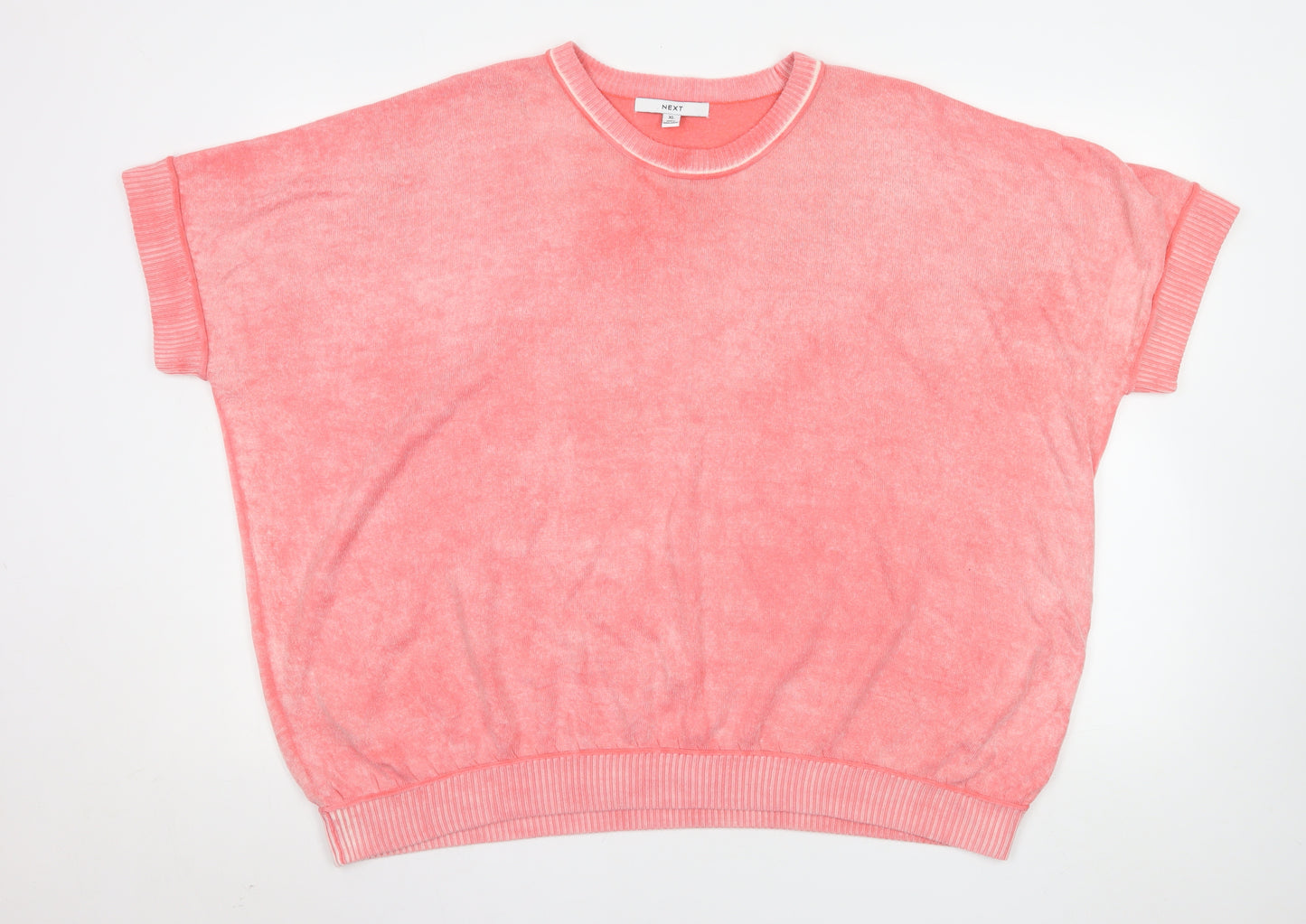 Next Women Pink XL Pullover Short Sleeve Sweater Knit Top
