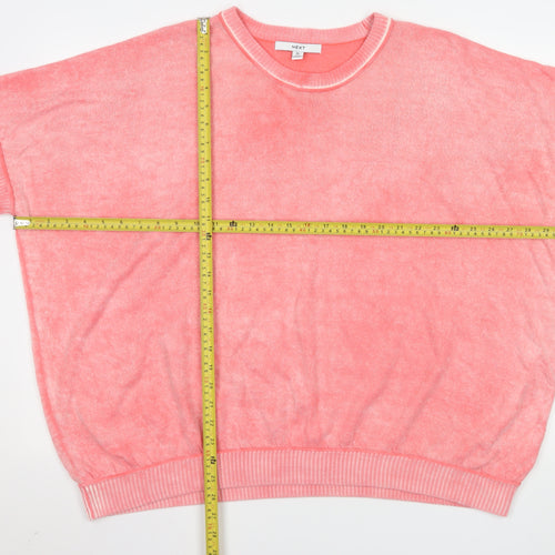 Next Women Pink XL Pullover Short Sleeve Sweater Knit Top