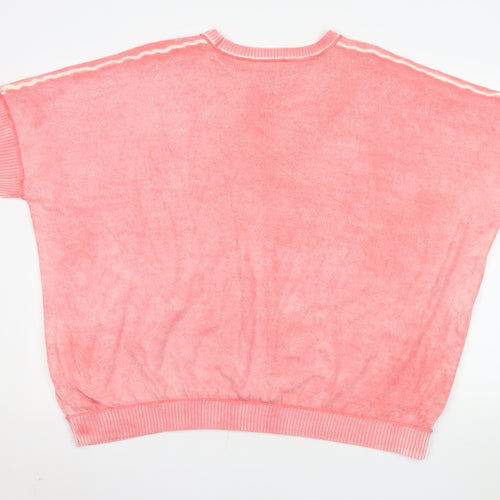 Next Women Pink XL Pullover Short Sleeve Sweater Knit Top
