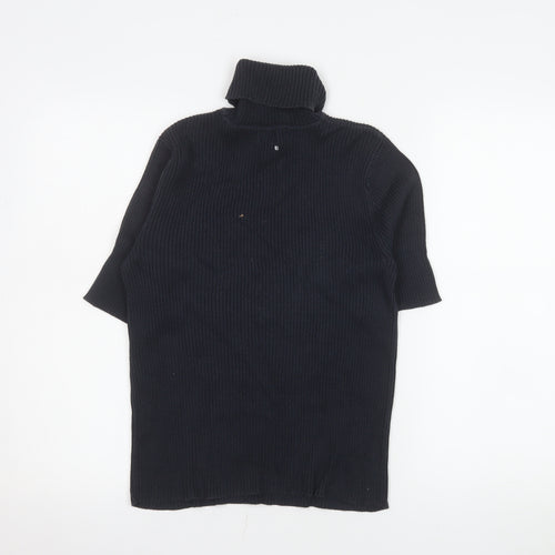 Ralph Lauren Womens Black Roll Neck Cotton Knit Jumper Size L