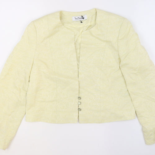 Vera Mont Women’s Yellow Textured Collarless Blazer UK 14