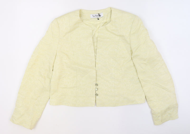 Vera Mont Women’s Yellow Textured Collarless Blazer UK 14