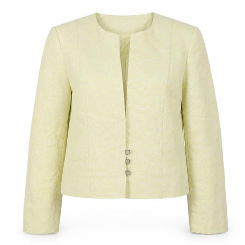 Vera Mont Women’s Yellow Textured Collarless Blazer UK 14