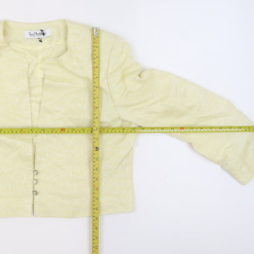 Vera Mont Women’s Yellow Textured Collarless Blazer UK 14