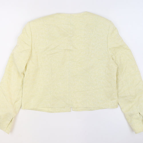 Vera Mont Women’s Yellow Textured Collarless Blazer UK 14