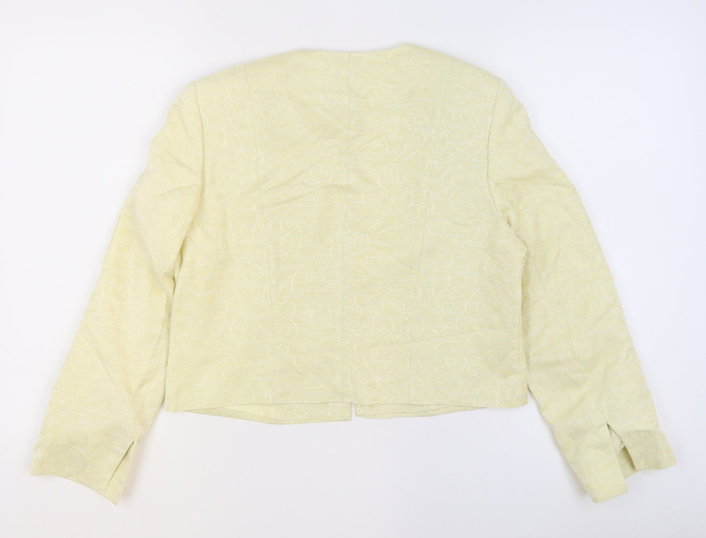Vera Mont Women’s Yellow Textured Collarless Blazer UK 14