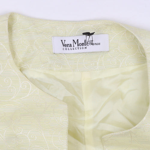 Vera Mont Women’s Yellow Textured Collarless Blazer UK 14