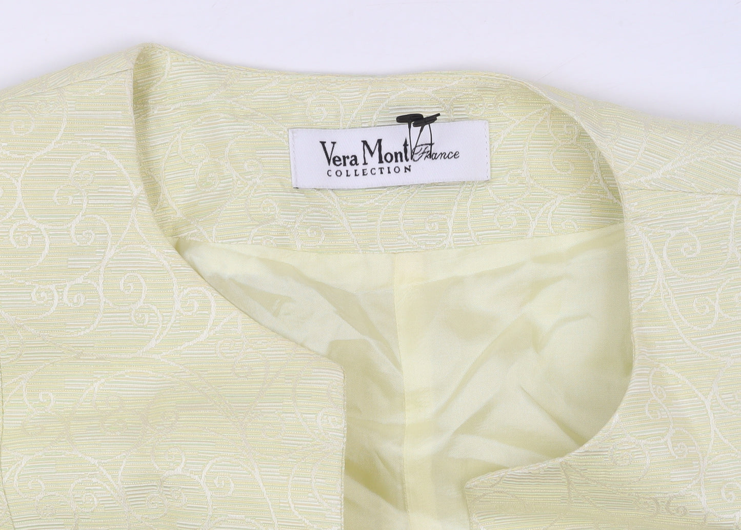 Vera Mont Women’s Yellow Textured Collarless Blazer UK 14