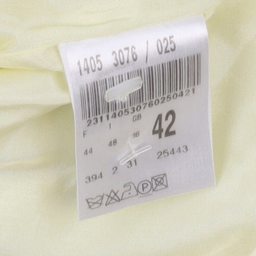 Vera Mont Women’s Yellow Textured Collarless Blazer UK 14