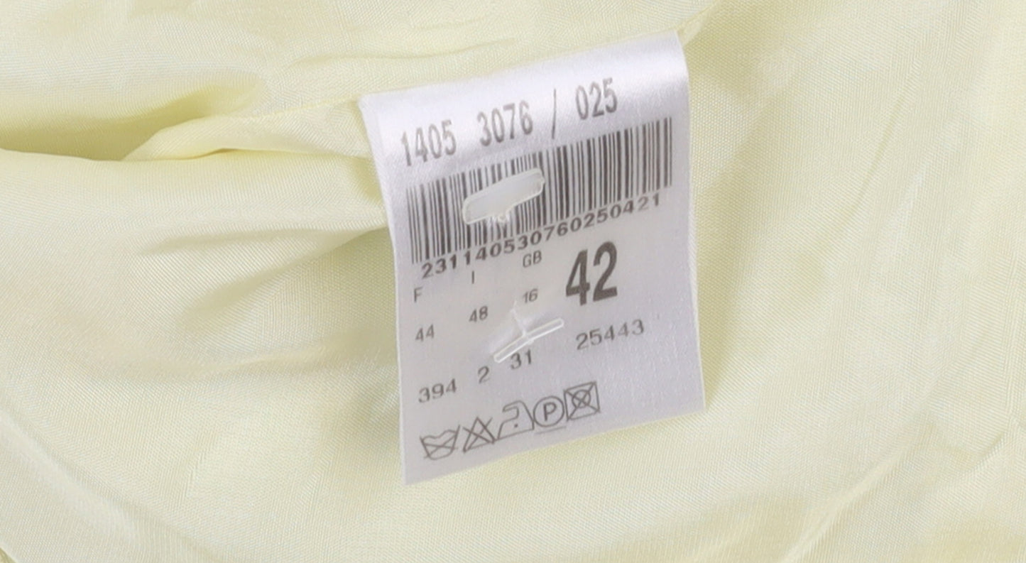 Vera Mont Women’s Yellow Textured Collarless Blazer UK 14
