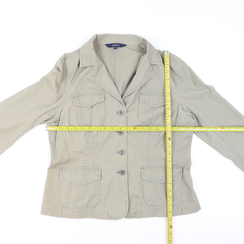 Casual Club Women Beige Cotton Blazer Size 16 Classic Work Jacket
