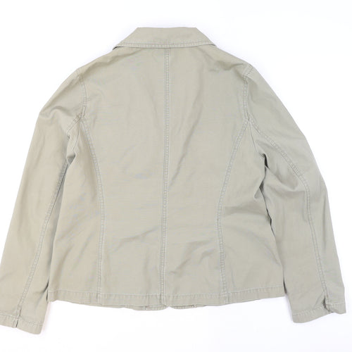 Casual Club Women Beige Cotton Blazer Size 16 Classic Work Jacket
