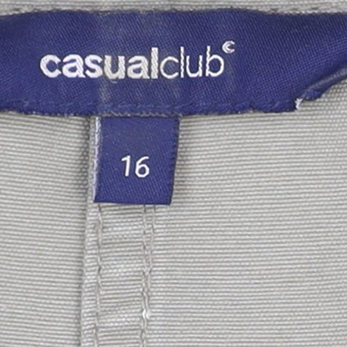 Casual Club Women Beige Cotton Blazer Size 16 Classic Work Jacket