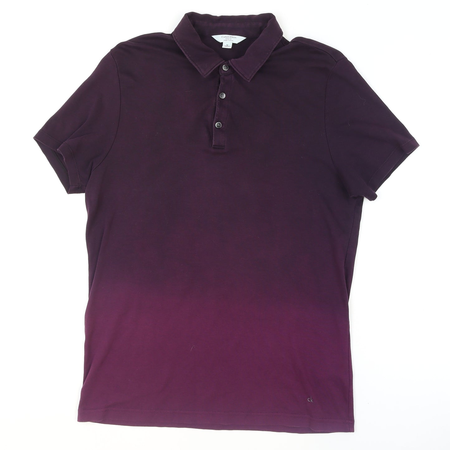 Calvin Klein Men's Purple Slim Fit Cotton Collared T-Shirt M