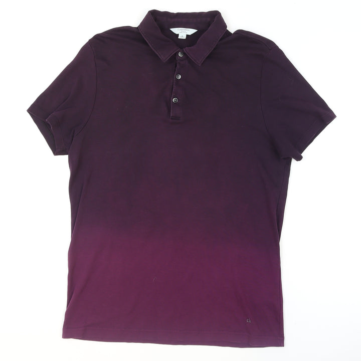 Calvin Klein Men's Purple Slim Fit Cotton Collared T-Shirt M