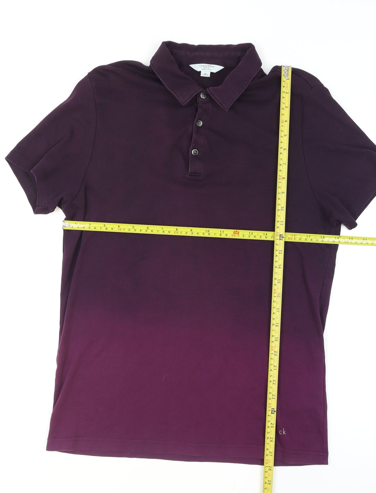 Calvin Klein Men's Purple Slim Fit Cotton Collared T-Shirt M