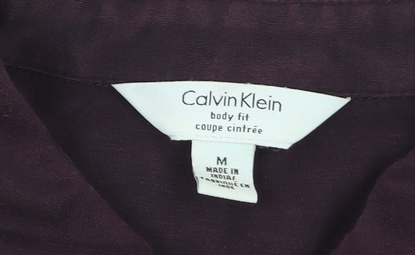 Calvin Klein Men's Purple Slim Fit Cotton Collared T-Shirt M