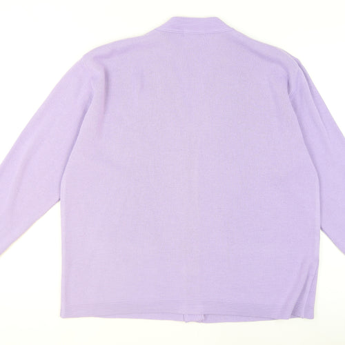 Sarra Design Women's Purple Acrylic Cardigan L V-Neck Knit