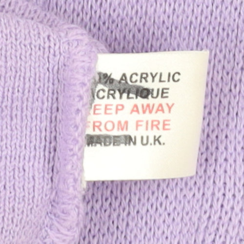 Sarra Design Women's Purple Acrylic Cardigan L V-Neck Knit