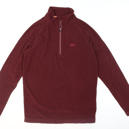 Trespass Mens Red 1/2 Zip Fleece Pullover Sweatshirt Size S
