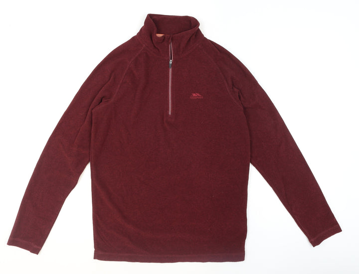 Trespass Mens Red 1/2 Zip Fleece Pullover Sweatshirt Size S