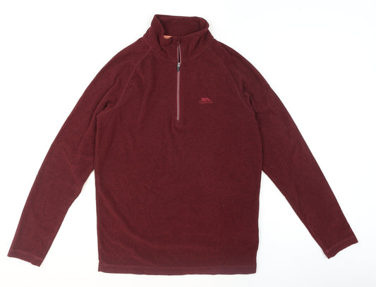 Trespass Mens Red 1/2 Zip Fleece Pullover Sweatshirt Size S
