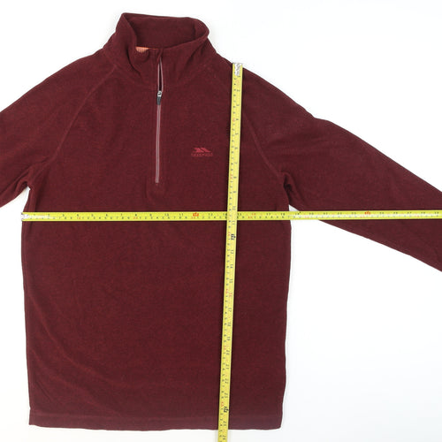 Trespass Mens Red 1/2 Zip Fleece Pullover Sweatshirt Size S