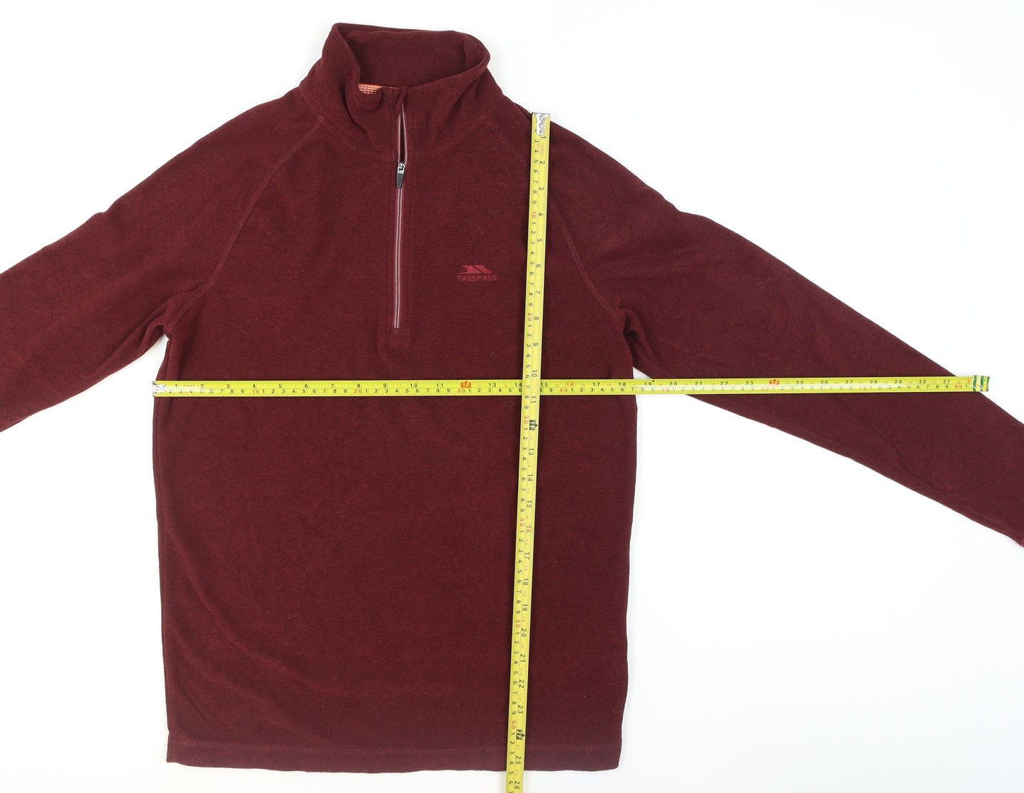 Trespass Mens Red 1/2 Zip Fleece Pullover Sweatshirt Size S