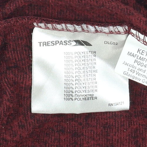 Trespass Mens Red 1/2 Zip Fleece Pullover Sweatshirt Size S