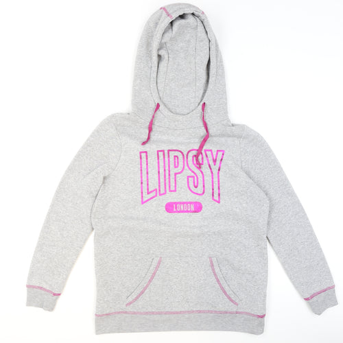 Lipsy London Women's Grey Hooded Pullover Sweatshirt Size M