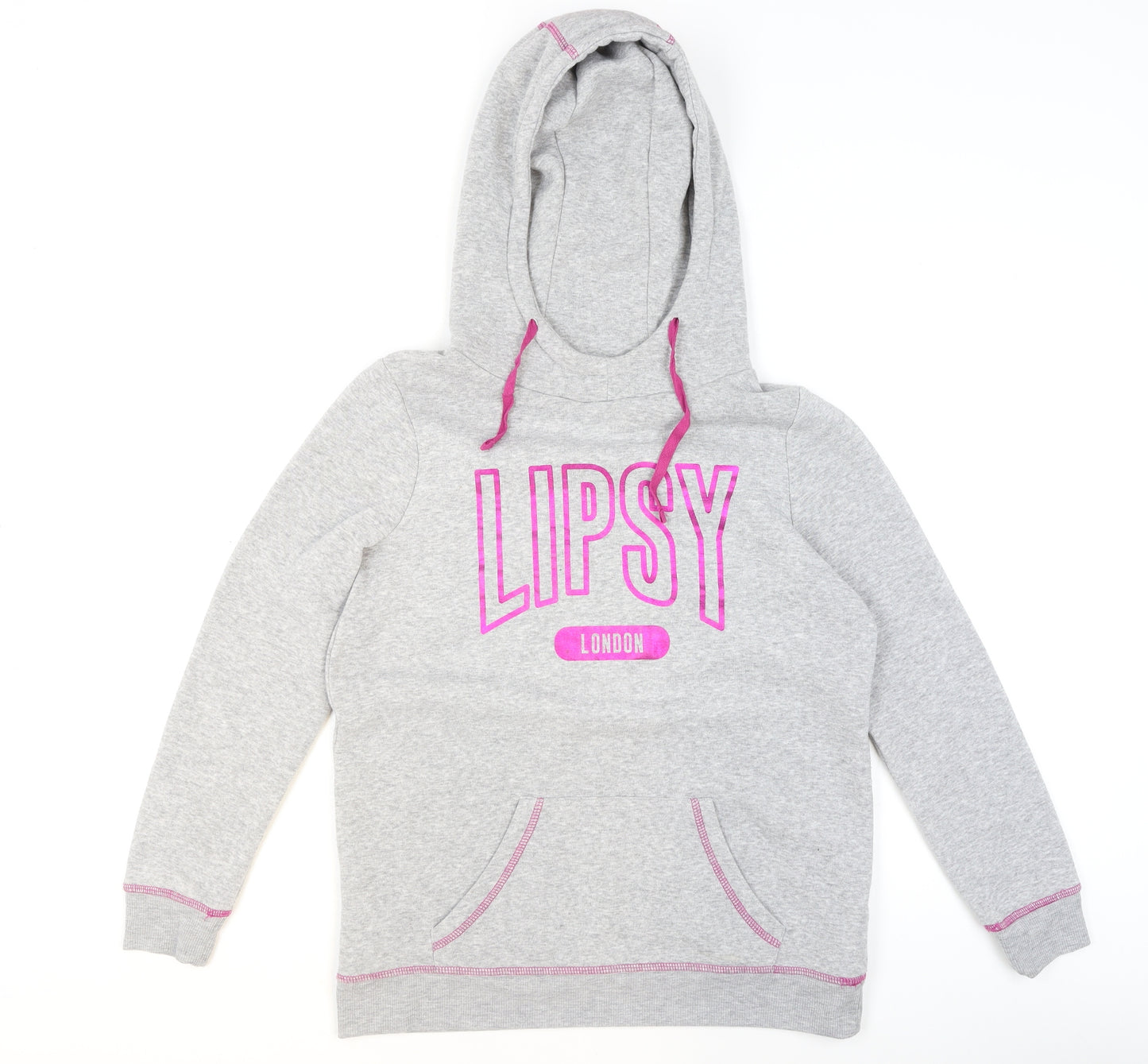 Lipsy London Women's Grey Hooded Pullover Sweatshirt Size M