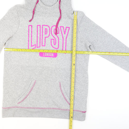 Lipsy London Women's Grey Hooded Pullover Sweatshirt Size M
