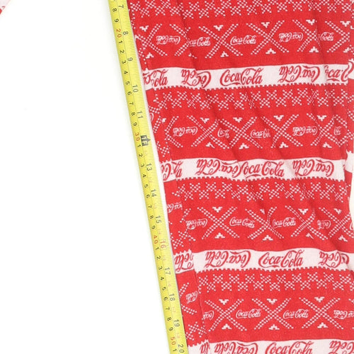 Coca-Cola Men's Red Fair Isle Hooded One Piece Fleece L