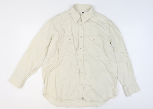 Uniqlo Men’s Beige XS Regular Fit Cotton Long Sleeve Formal Shirt