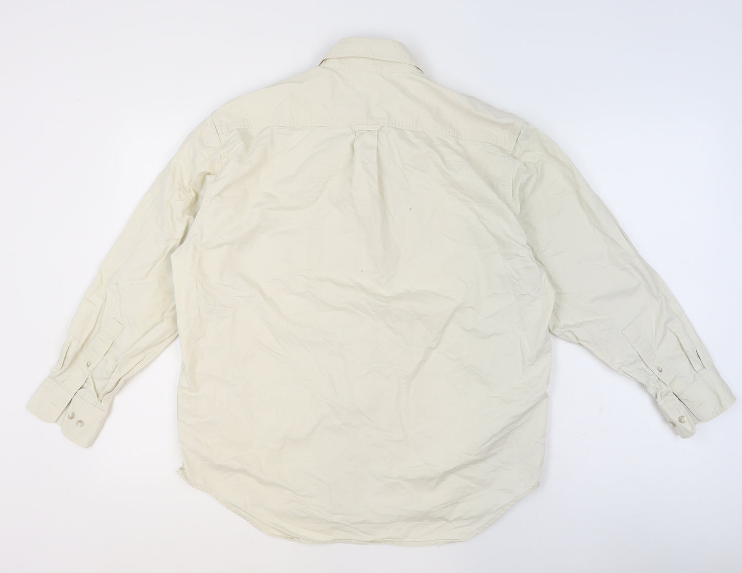 Uniqlo Men’s Beige XS Regular Fit Cotton Long Sleeve Formal Shirt