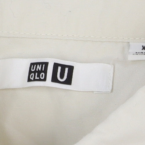 Uniqlo Men’s Beige XS Regular Fit Cotton Long Sleeve Formal Shirt