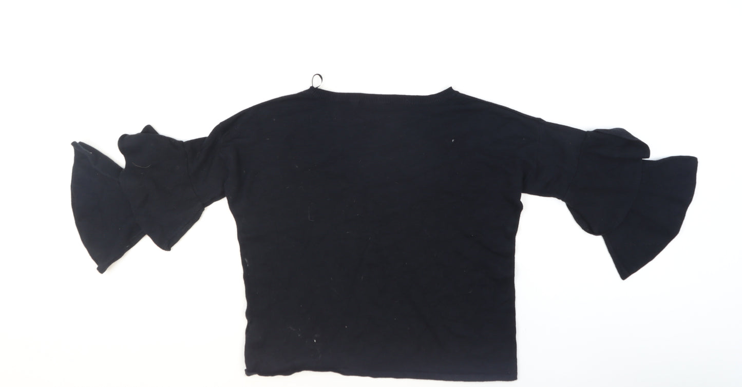 Marks and Spencer Women’s Black Bell Sleeve Knit Jumper Size 12