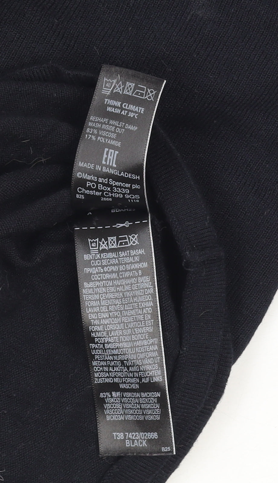 Marks and Spencer Women’s Black Bell Sleeve Knit Jumper Size 12