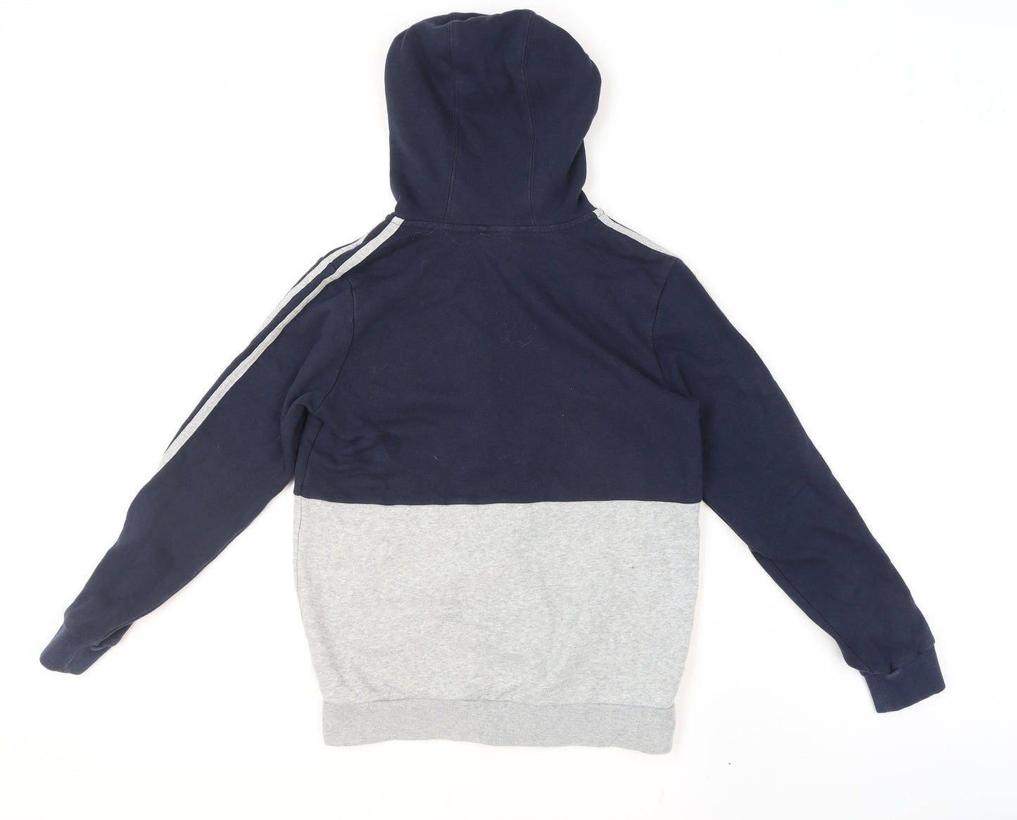 Adidas Boys Navy and Grey Full Zip Hoodie 11-12 Years Classic Fit
