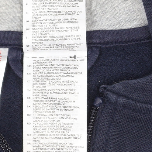 Adidas Boys Navy and Grey Full Zip Hoodie 11-12 Years Classic Fit