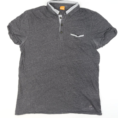Hugo Boss Men's Grey Short Sleeve Polo Shirt Size L