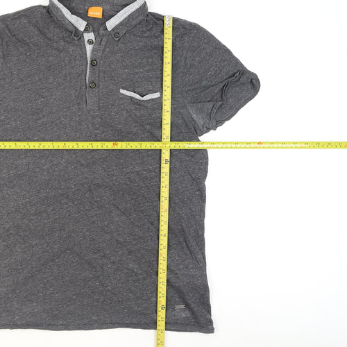 Hugo Boss Men's Grey Short Sleeve Polo Shirt Size L