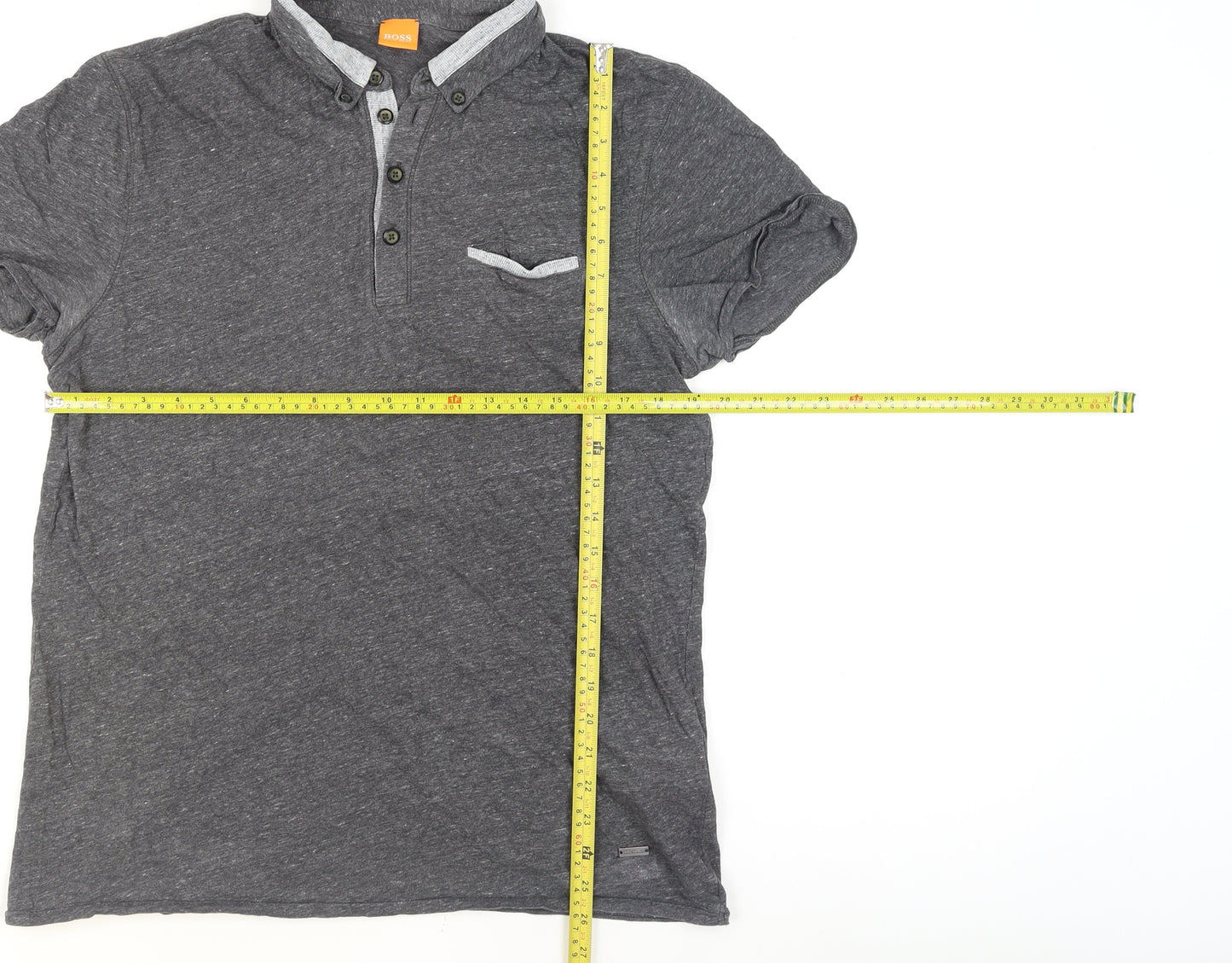 Hugo Boss Men's Grey Short Sleeve Polo Shirt Size L