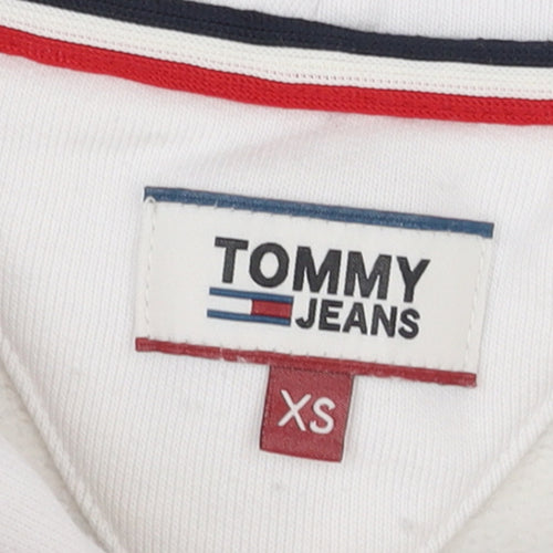 Tommy Jeans Men’s White XS Pullover Hoodie with Logo Detail