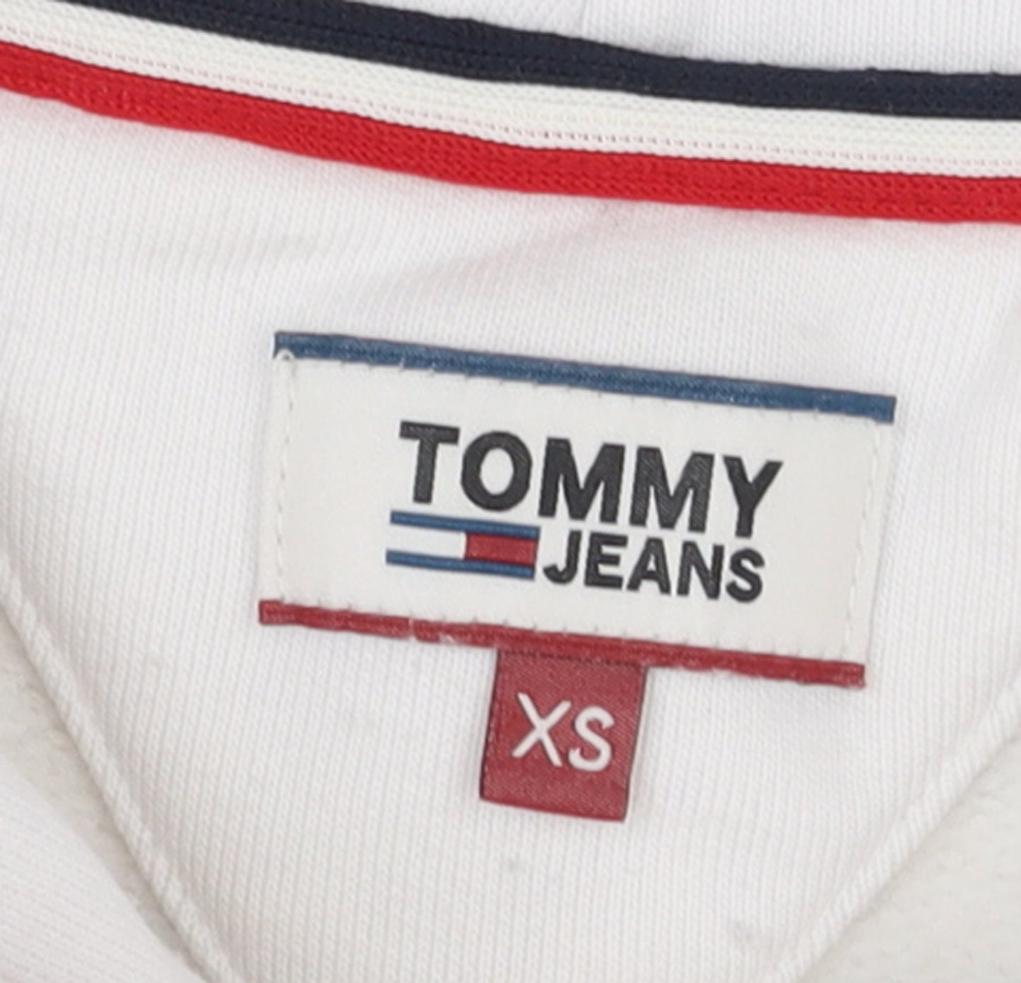 Tommy Jeans Men’s White XS Pullover Hoodie with Logo Detail
