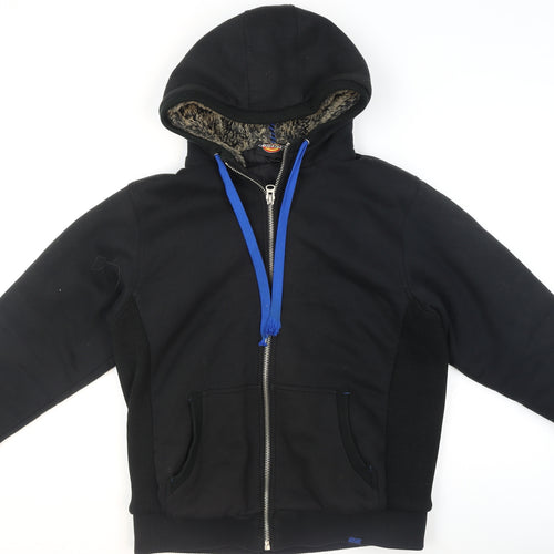 Dickies Men's Black Hooded Fleece Lined Full Zip Jacket Size M
