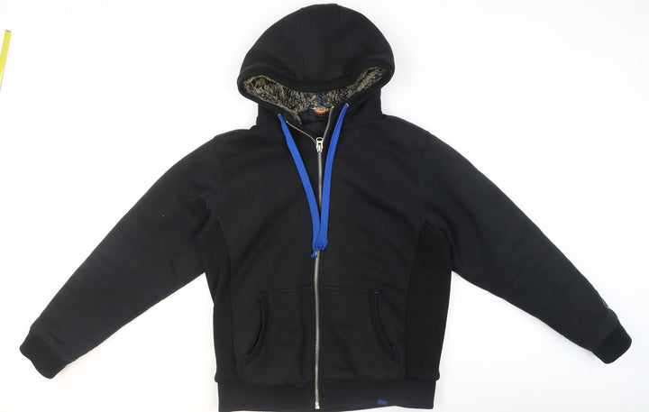 Dickies Men's Black Hooded Fleece Lined Full Zip Jacket Size M
