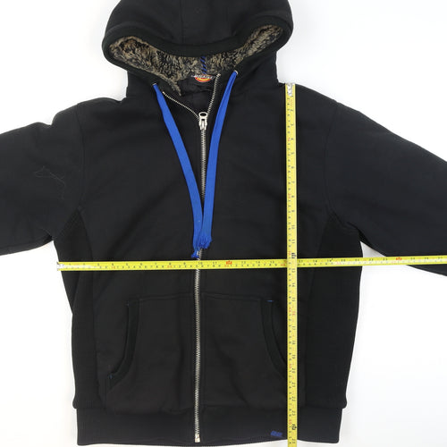 Dickies Men's Black Hooded Fleece Lined Full Zip Jacket Size M