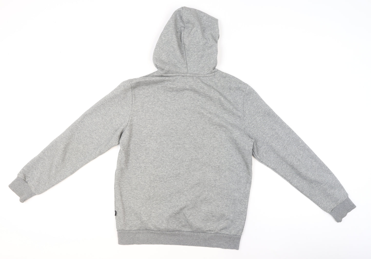 Puma Men's Grey Small Pullover Hoodie Regular Fit Logo Fleece